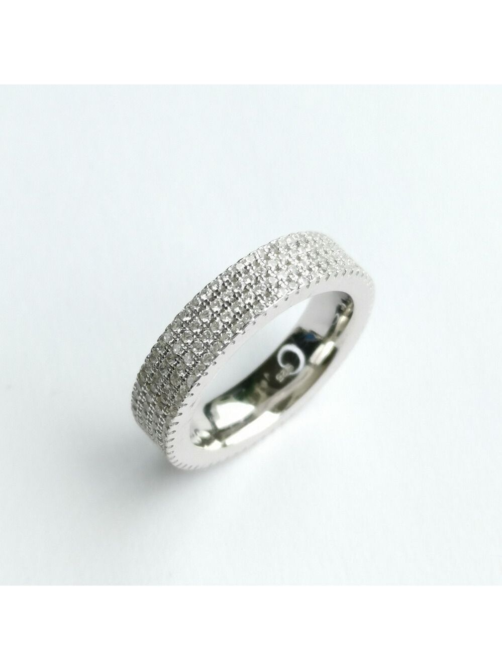Premium eternity band ring in CZ Sterling Silver size 6